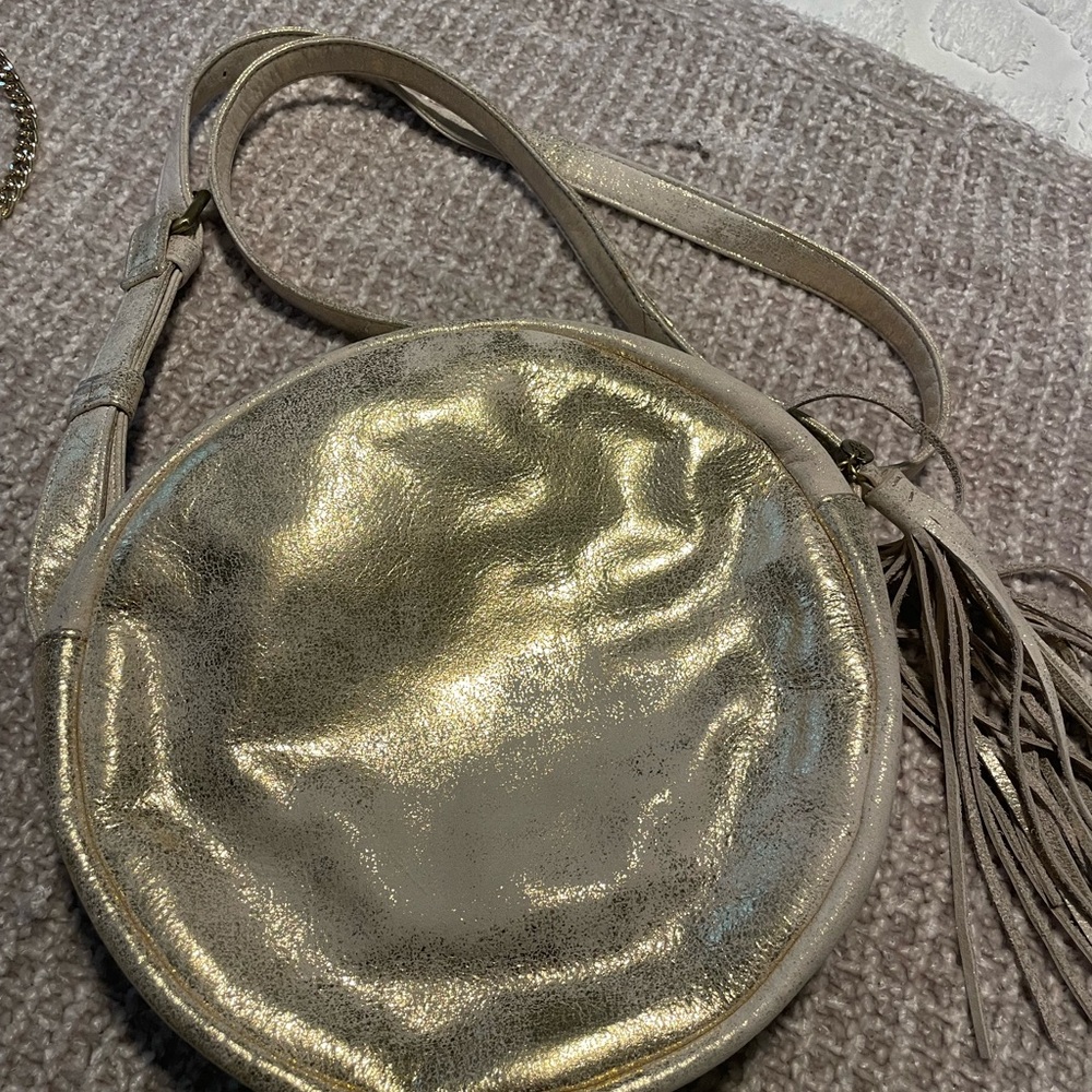 Gorgeous distressed leather with gold accent HOBO set